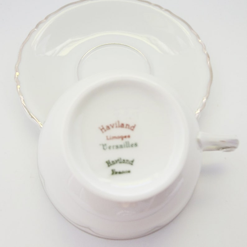 Haviland Limoges France Platinum Trim Bone China, Versailles, Footed