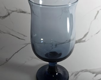 MCM Vintage Libbey Connoisseur Dusky Blue Tulip Wine Glass