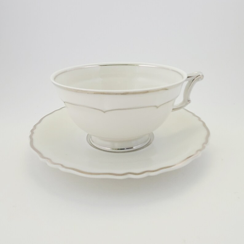 Haviland Limoges France Platinum Trim Bone China, Versailles, Footed