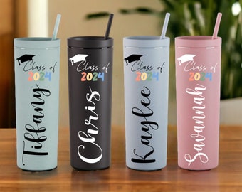 Graduation Tumbler Personalized, Custom Grad Cup Gift for Her, 2024 Senior Tumbler Mug, Custom Grad Gift Senior 2024 Graduation Tumbler Gift