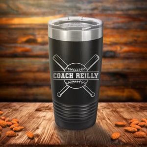 Personalized Baseball Coach Tumbler Cup - Engraved Baseball Coach Gift Personalized Softball Coach Travel Mug for Baseball Coach