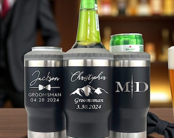 Groomsmen Can Cooler Holder • Groomsmen Gifts Personalized • Engraved Can Cooler • Beer Can Holder • Groomsmen Proposal•Groomsman Gift Ideas