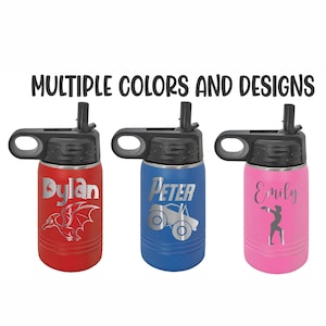 Engraved Water Bottle Toddler Kids Gifts, 12oz,  20oz Stainless Steel Tumbler Personalized Gifts for Kids,Christmas Gifts for Boys and Girls