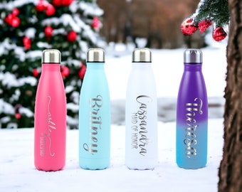 Personalized Water Bottle, Custom Water Bottle, Bridesmaid Gift idea, Hot Cold Thermos, Engraved Gifts, Wedding Gift, Bachelorette Party