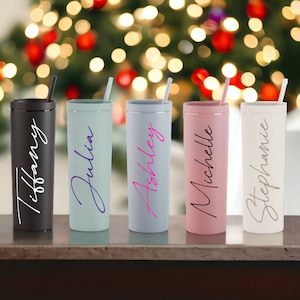 Personalized Tumbler with Straw, Gift for her, Bridesmaids Gifts, Birthday gifts for her