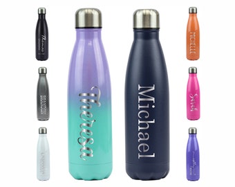 Personalized Water Bottle, Bridesmaid Gift idea, Hot Cold Insulated Thermos, Engraved Gifts, Wedding Gift, Bachelorette Party