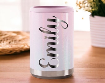 Clearance - Personalized Can Cooler Tumbler, Custom Can Cooler, Groomsmen Gift, Bridesmaid Gift, Beer Can Holder, Gift for her