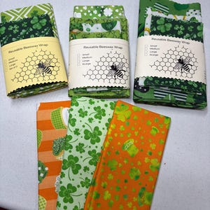 Reusable Beeswax Food Wraps, Holiday Patterns, Eco-Friendly, Zero Waste