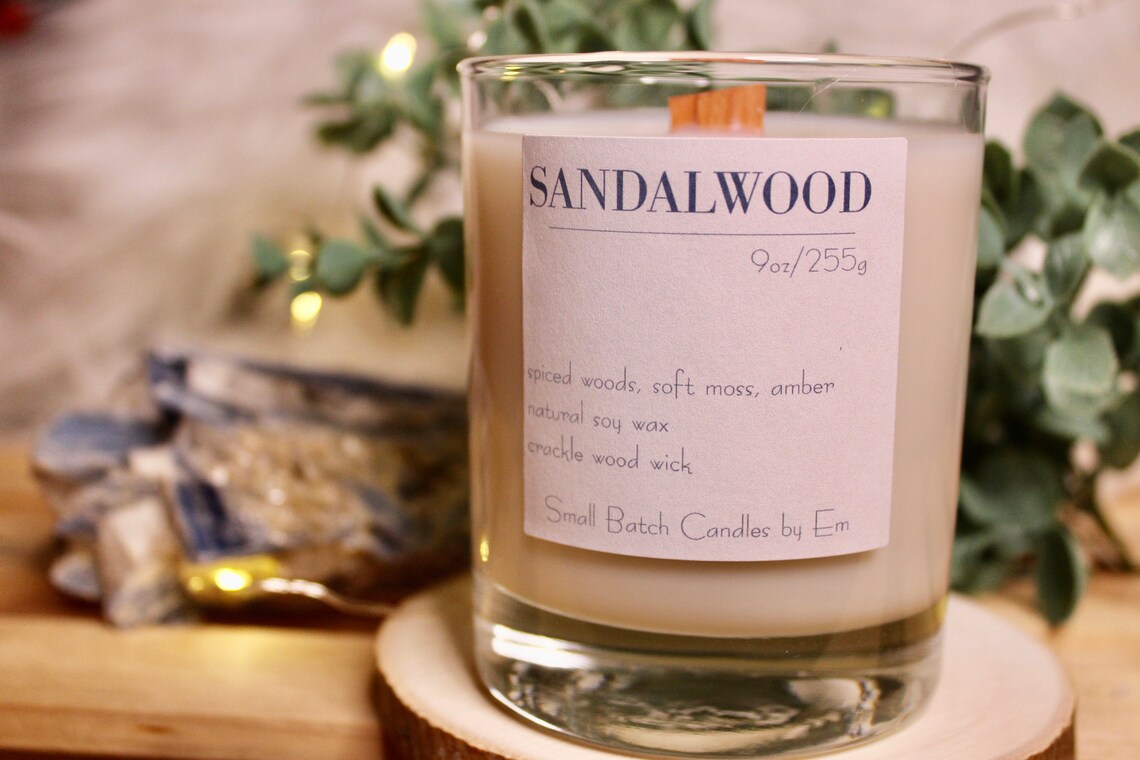 Sandalwood Candle Sandalwood Soy Candle Woodwick Candle Etsy
