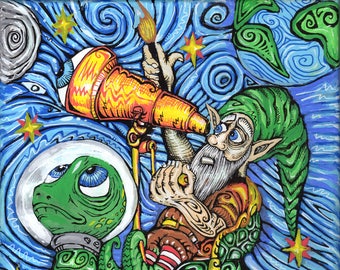 Gnome painting | Etsy