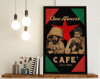 Mexican Revolution - Zapatista- Zapatistas in Mexico City - Drinking coffee - Red Star EZLN - 1910 photo- Coffee - Poster