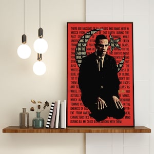 Malcolm X praying-  Islam flag - Half moon - Mecca Pilgrimage - speech - antiracist - Poster- dirty texture