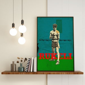 Póster de boxeo retro vintage sucio con efecto de papel sucio de Johann Rukeli Trollmann, boxeador alemán Sinto, estilo retro