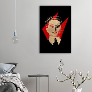 Wood Prints of Antonio Gramsci and socialist flags