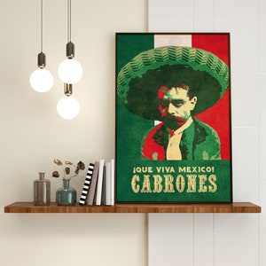 Zapata - Viva Mexico Cabrones! - Emiliano Zapata - Zapatista - México Poster