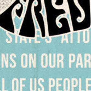 May include: A vintage-style poster with a blue background and white text. The text reads "Free Speech is a Two-Way Street.  It's Not Just for Opinions on Our Part.  It's for All of Us People."