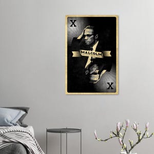 Malcolm X - Shining Prince - Black Panther Party - Blood brothers- Islam -Freedom by any means necessary - Poster 24×36 inches