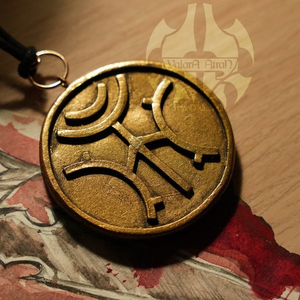 Dwemer Coin - Hand Sculpted - Amulet, Magnet or Plain | Morrowind Custom Dwarven Artefact