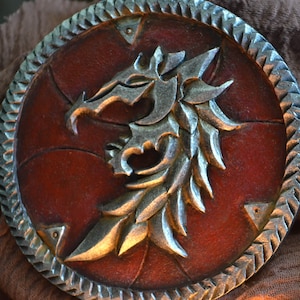 Hand Sculpted Ebon Heart Pact Sigil Stand | Ancient Scrolls Online | Dark Elf