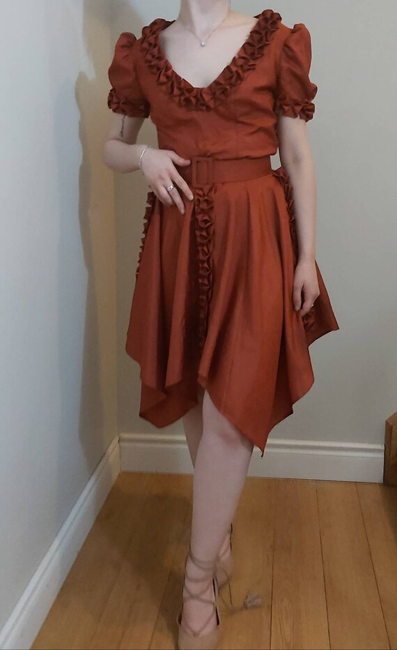 orange asymmetrical dress