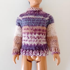 Hand Knit Striped Doll Sweater: 12 inch Male Doll Clothes