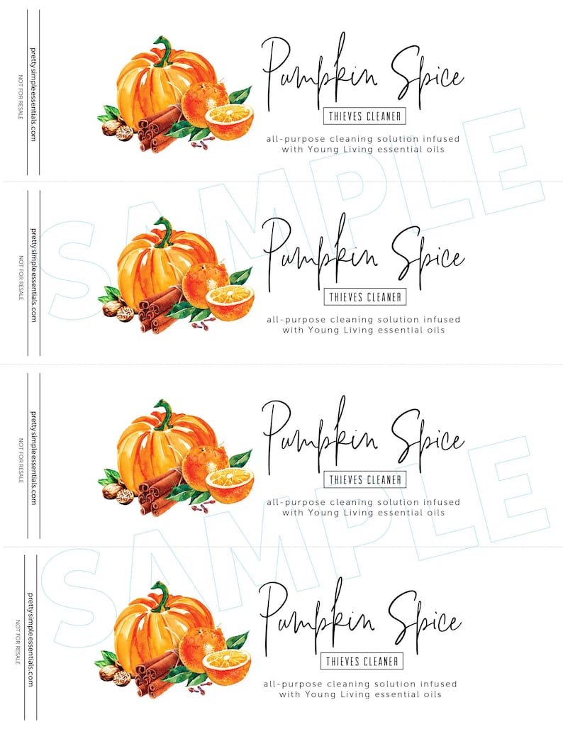 Pumpkin Spice Thieves Household Cleaning Spray Labels PRINTABLES for DIY All Purpose Cleaner ...