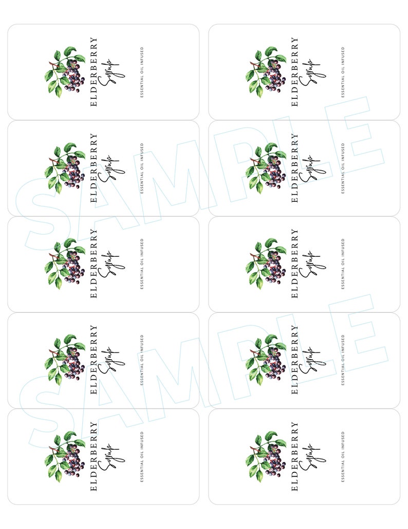 Elderberry Syrup Labels 3 sizes PRINTABLE | Etsy
