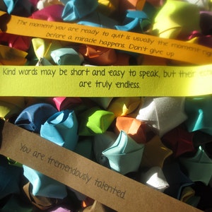 100 Guiding Stars™-Hand folded Origami Stars with inspiring quotes, sayings, and affirmations printed inside