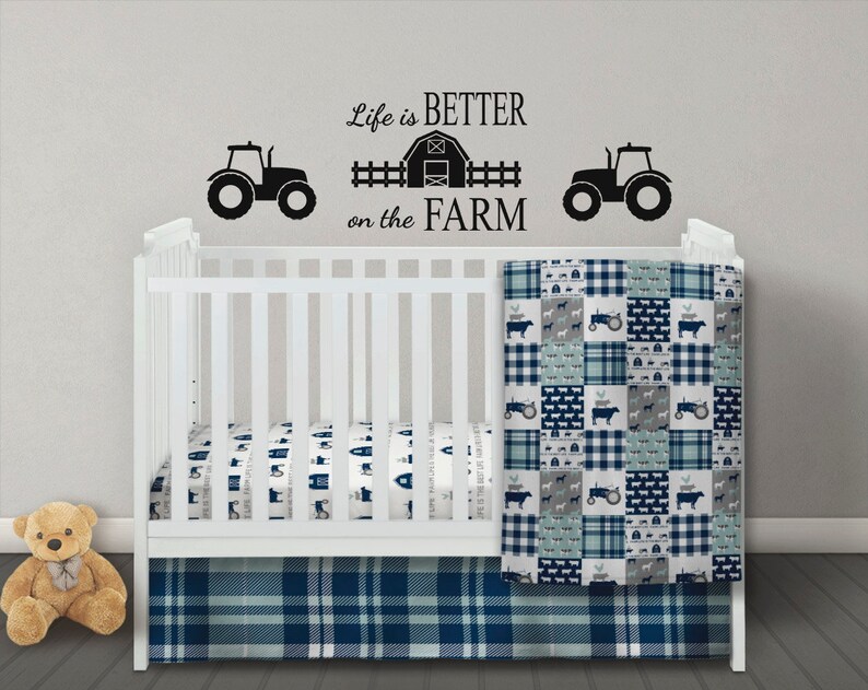 Farm Crib Bedding Set Baby Boy Bedding Set Baby Boy Blanket Etsy