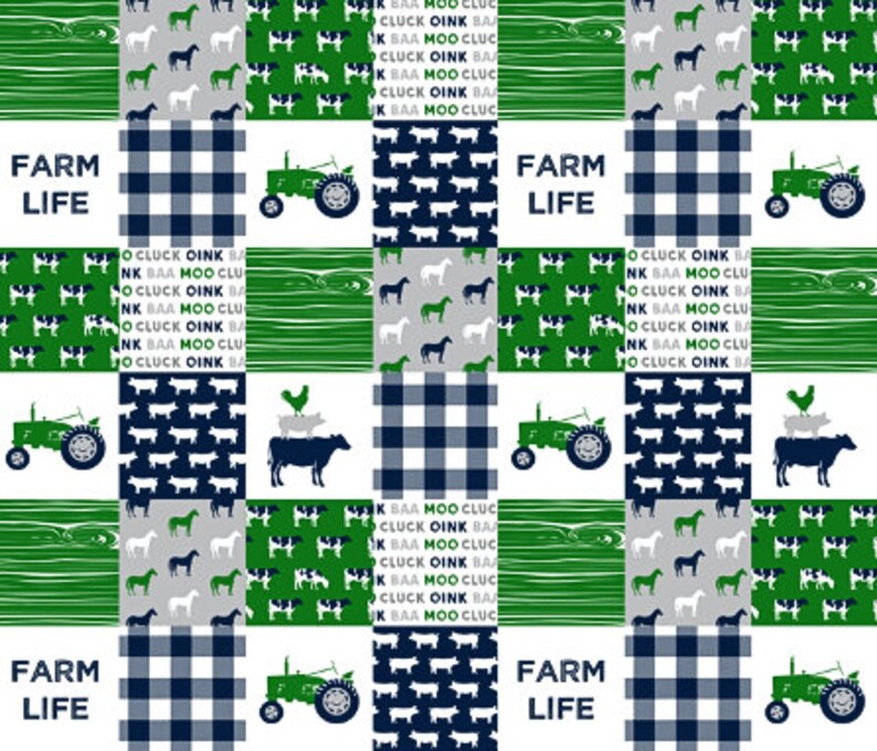 Farm Baby Quilt Cow Blanket Boy Crib Bedding Nursery