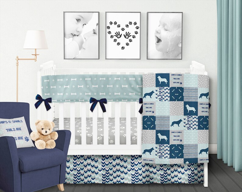 Dog Nursery Bedding German Shepherd Husky Baby Blanket Boy Etsy