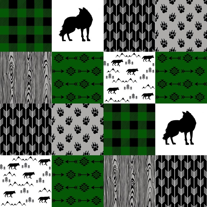 Wolf Crib Bedding Set Boy Nursery Bedding Wolf Baby Blanket Etsy