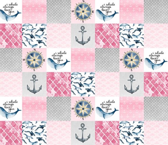 pink nautical crib bedding