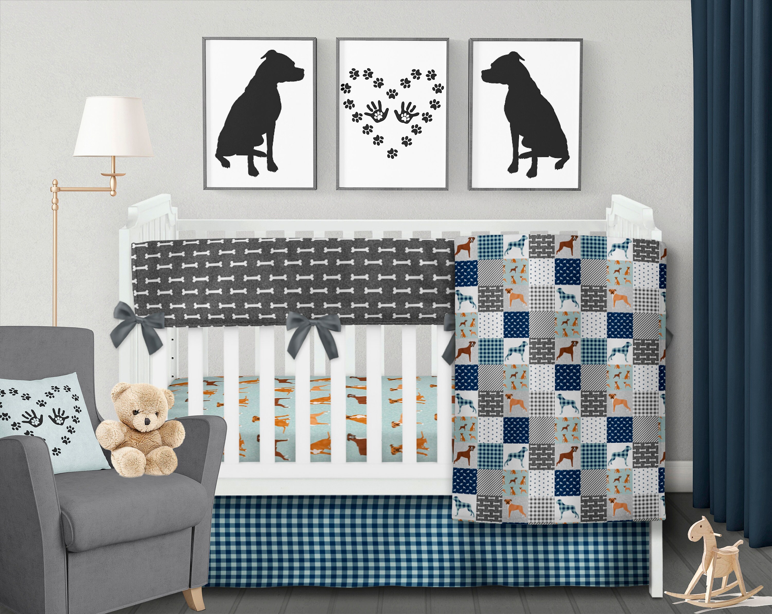 dog crib bedding set