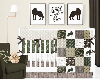 wolf crib set