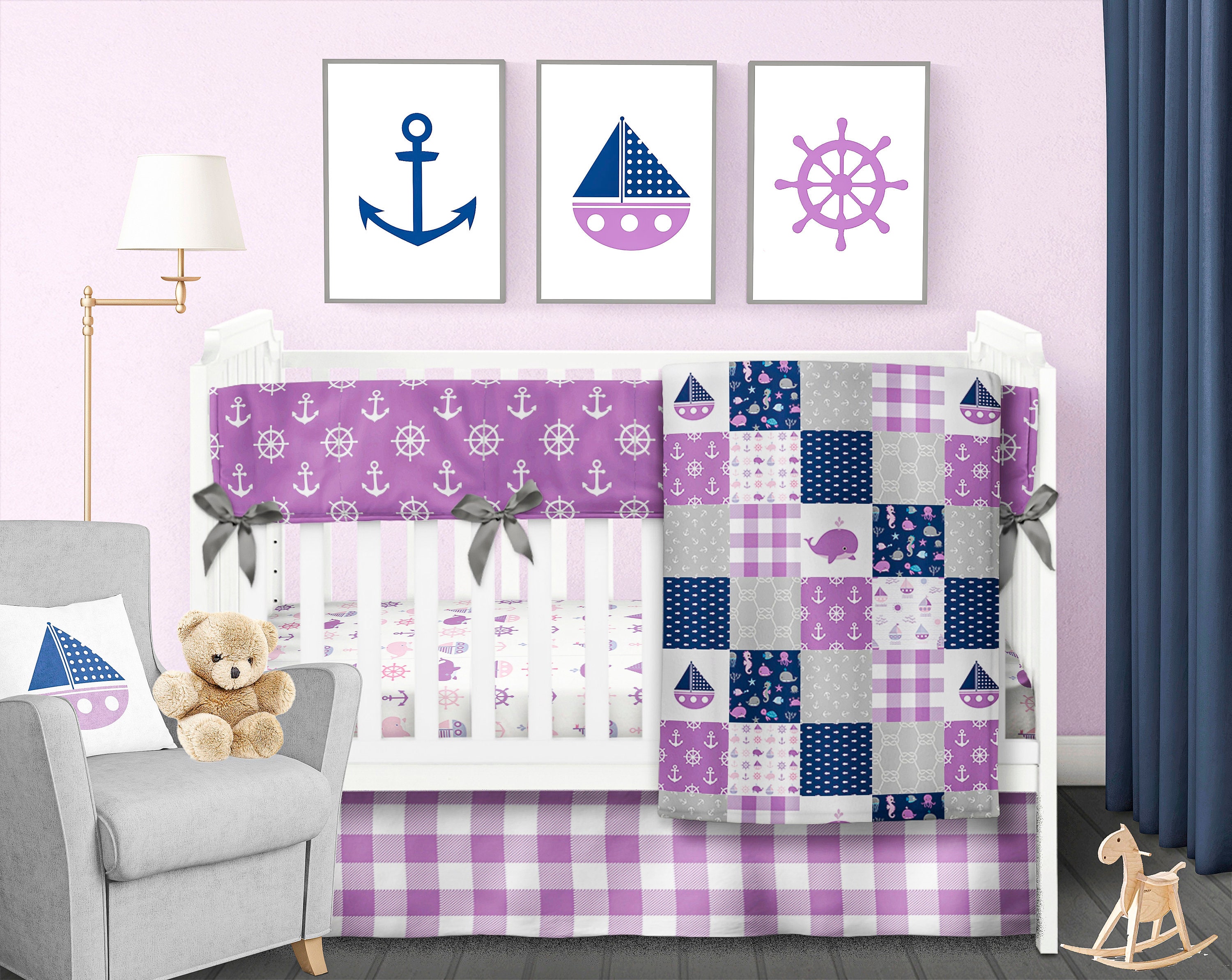 sailboat crib sheet