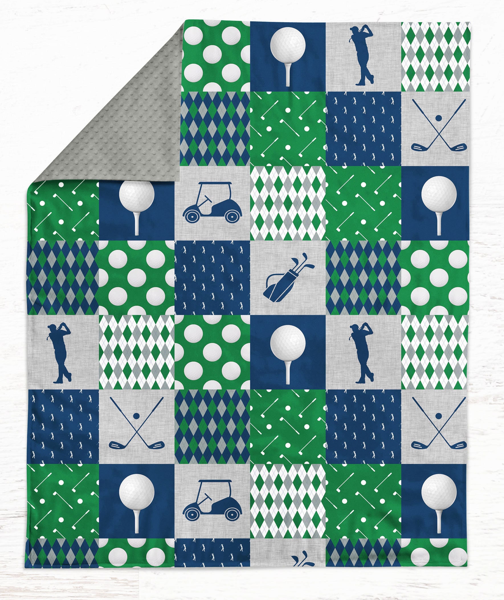 Golf Baby Blanket Boy Crib Bedding Set Navy Boy Nursery Etsy