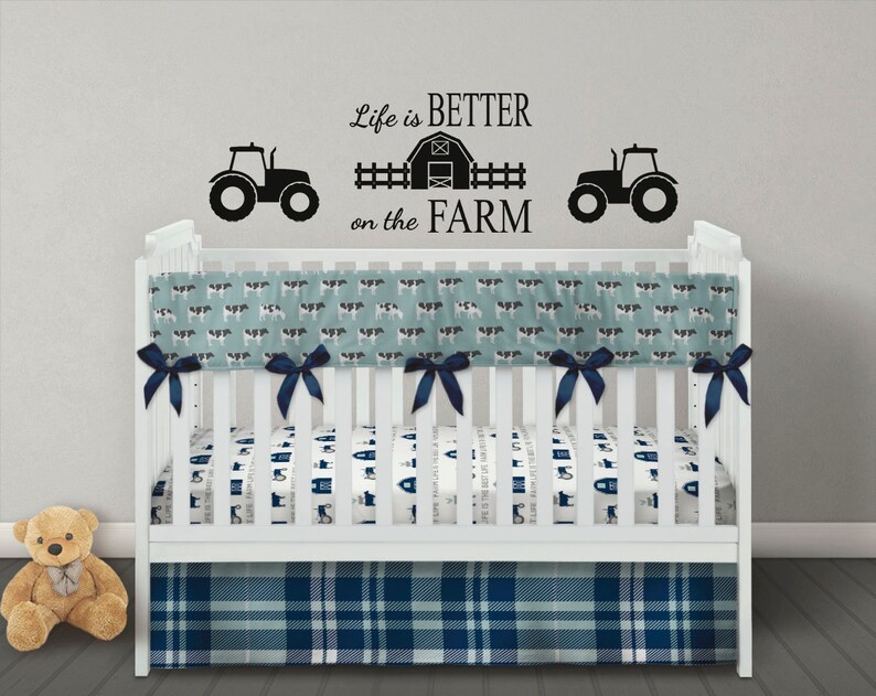 Farm Crib Bedding Set Baby Boy Bedding Set Baby Boy Blanket Etsy