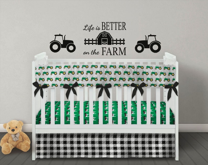 Baby Boy Quilt Nursery Bedding Farm Crib Blanket Green Yellow Black Set Home Living Blankets Throws Efp Osteology Org Baby Boy Quilt Nursery Bedding Farm, Farm Crib Bedding