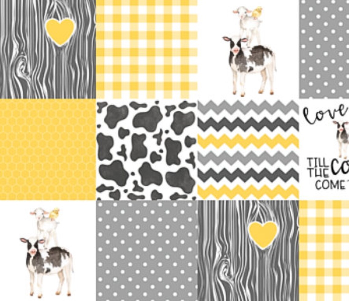 Farm Crib Bedding Set Cow Baby Quilt Neutral Baby Blanket Etsy