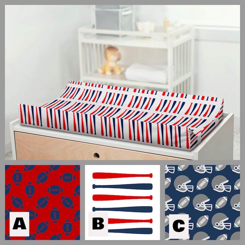 Football Crib Bedding Set Boy Nursery Bedding Baseball Baby Etsy