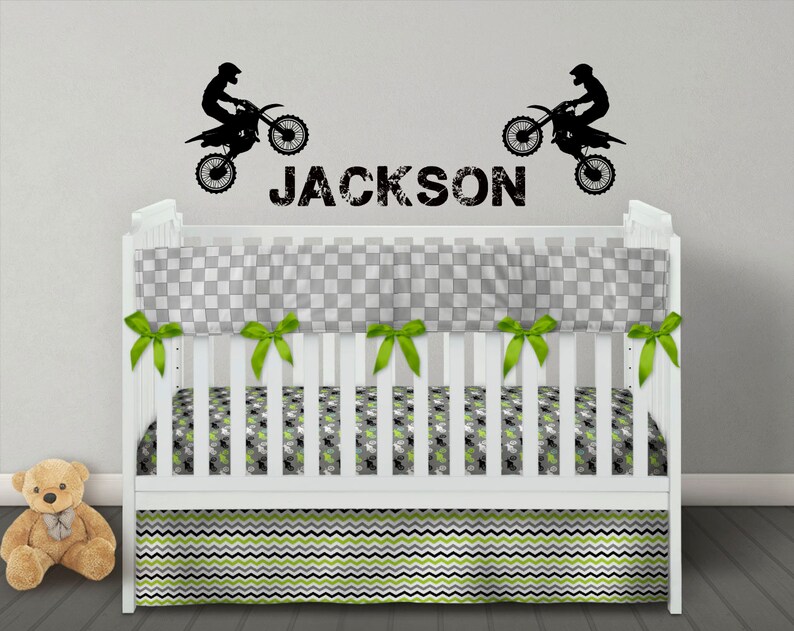 Dirt Bike Bedding Boy Crib Bedding Set Motorcross Bedding Etsy