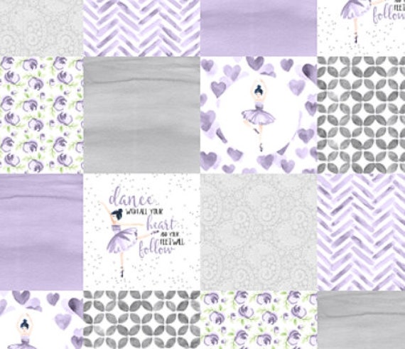 purple and gray crib bedding