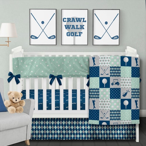 Golf Crib Bedding Set Boy Nursery Bedding Golf Baby Blanket Etsy