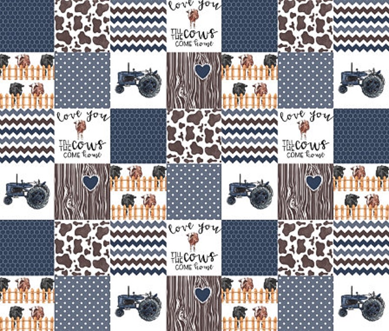 Farm Crib Bedding Set Boy Crib Bedding Cow Tractor Baby Etsy