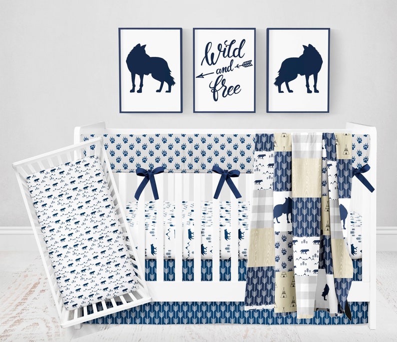 Wolf Crib Bedding Set Wolf Nursery Wolf Crib Sheet Wolf Etsy