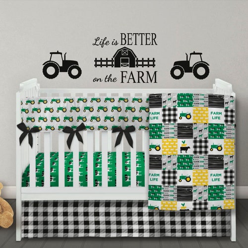 Boy Crib Bedding Set Farm Baby Blanket Baby Boy Quilt Farm Etsy