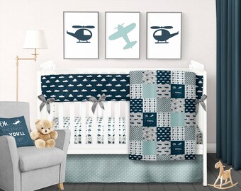 aeroplane cot bedding