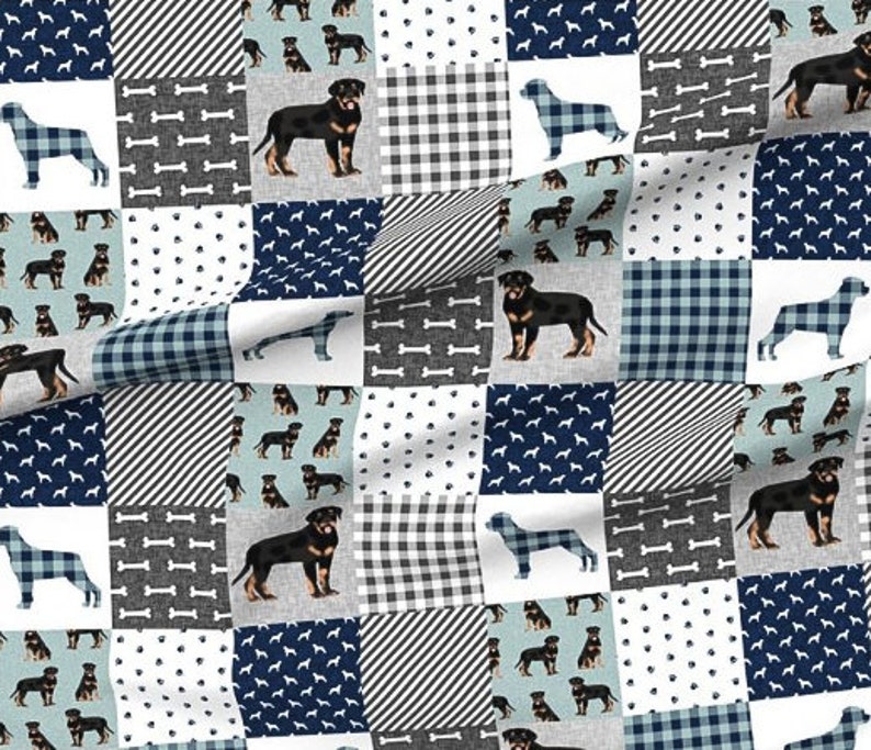 Rottweiler Blanket Dog Crib Bedding Boy Nursery Rottie Set Navy Baby Quilt