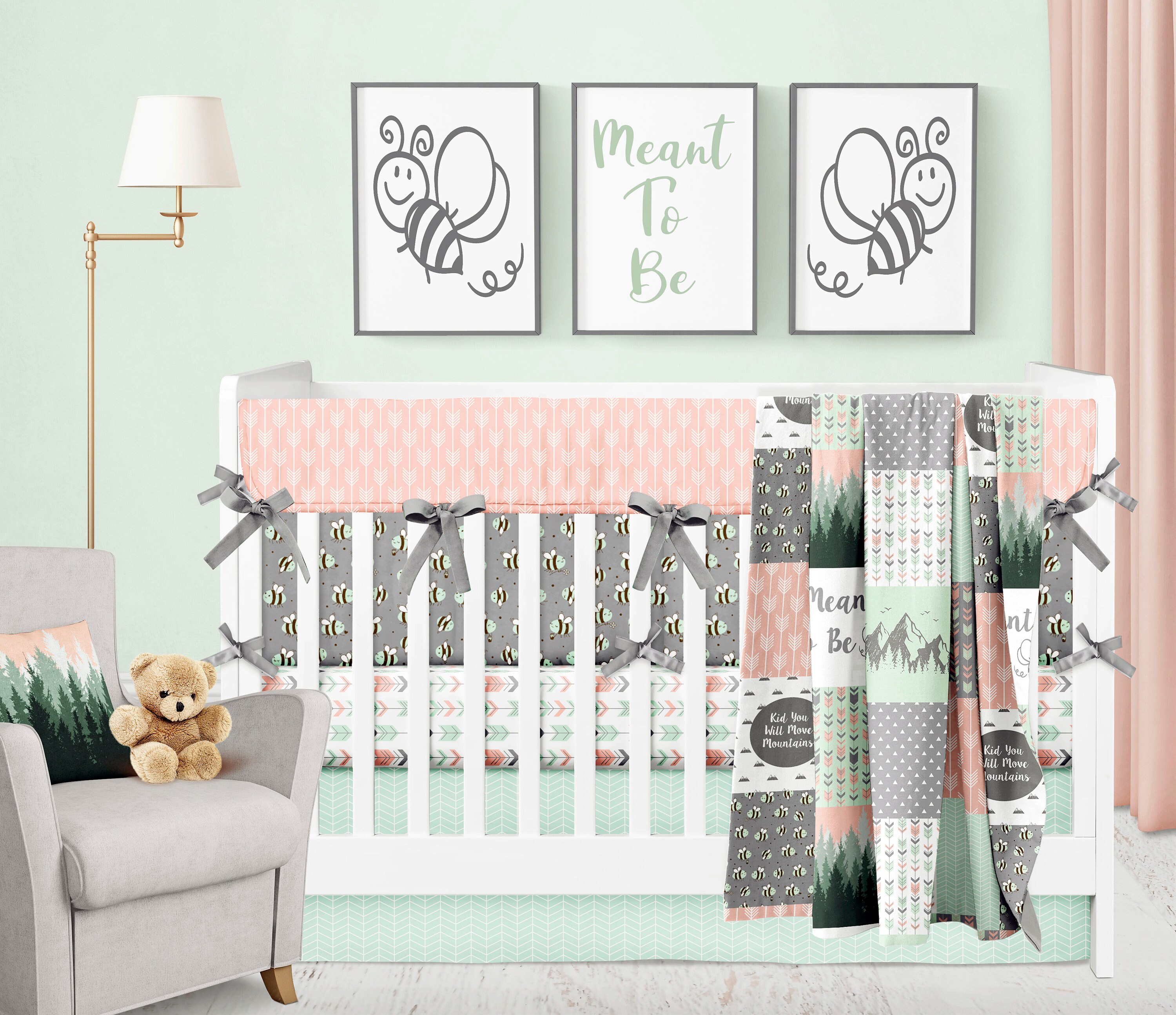 rustic grey crib set